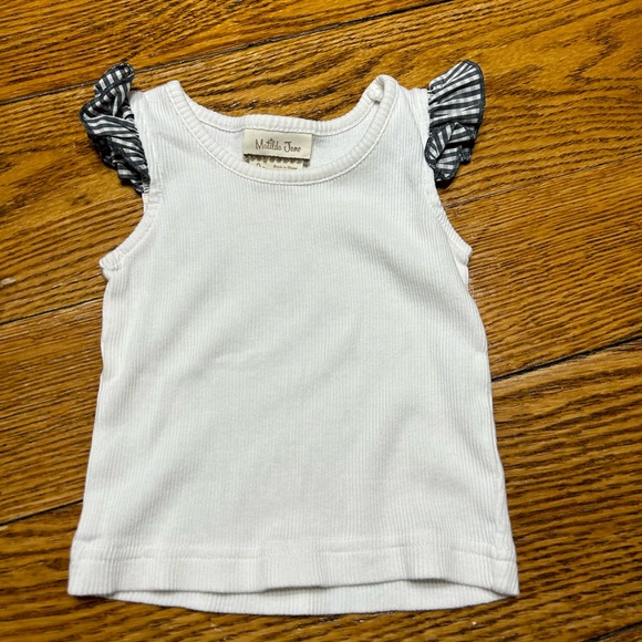 Matilda Jane infant tank top w/black gingham ruffles. Excellent condition. - Picture 1 of 6